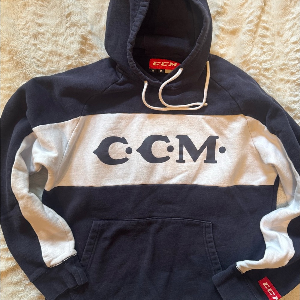 CCM Navy and White Hoodie